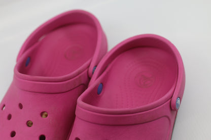 CROCS CLASSIC SHOES PINK J 1 SLIP -ON- CLOG WATER SHOES