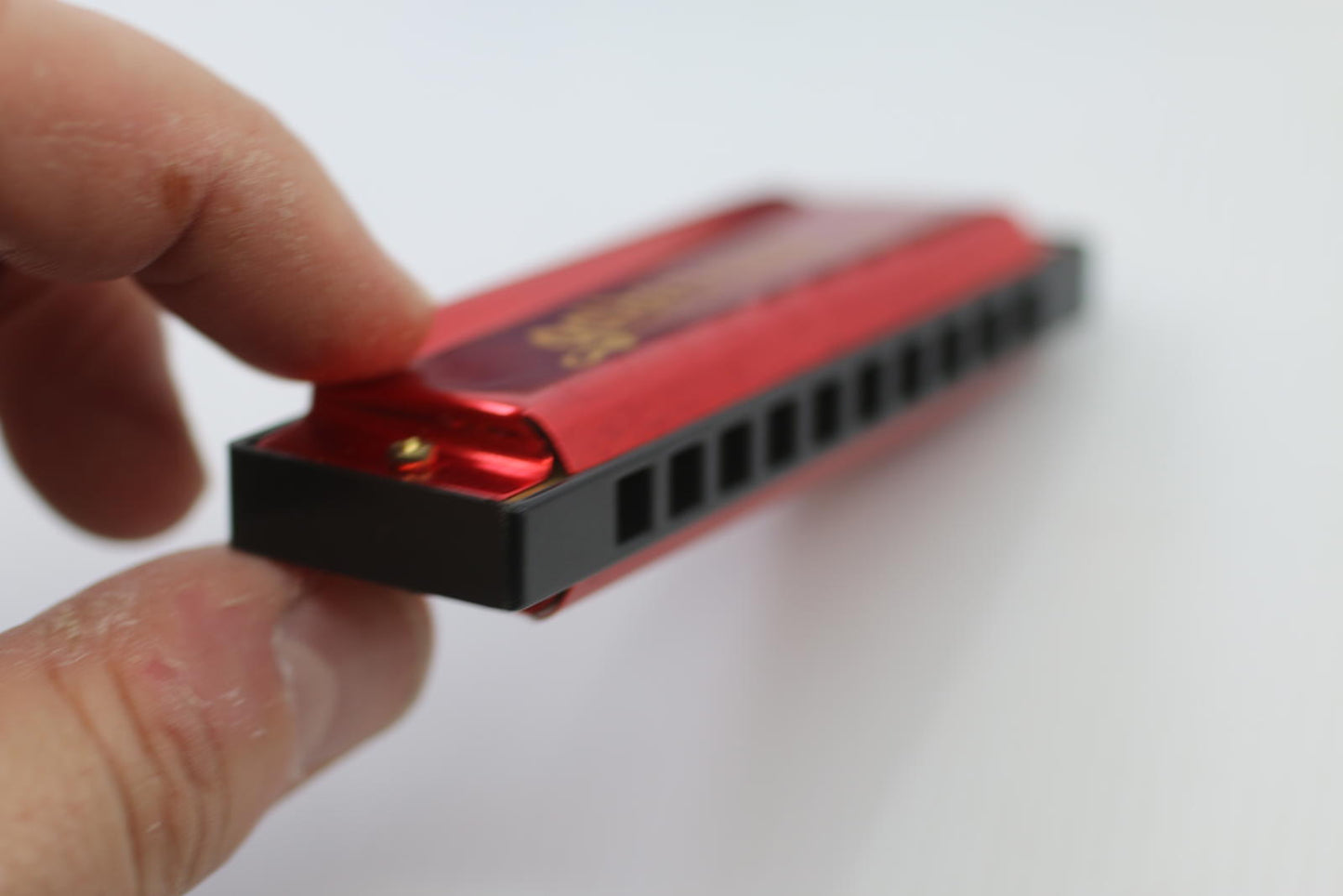 Golden Cup Red Harmonica with Original Box
