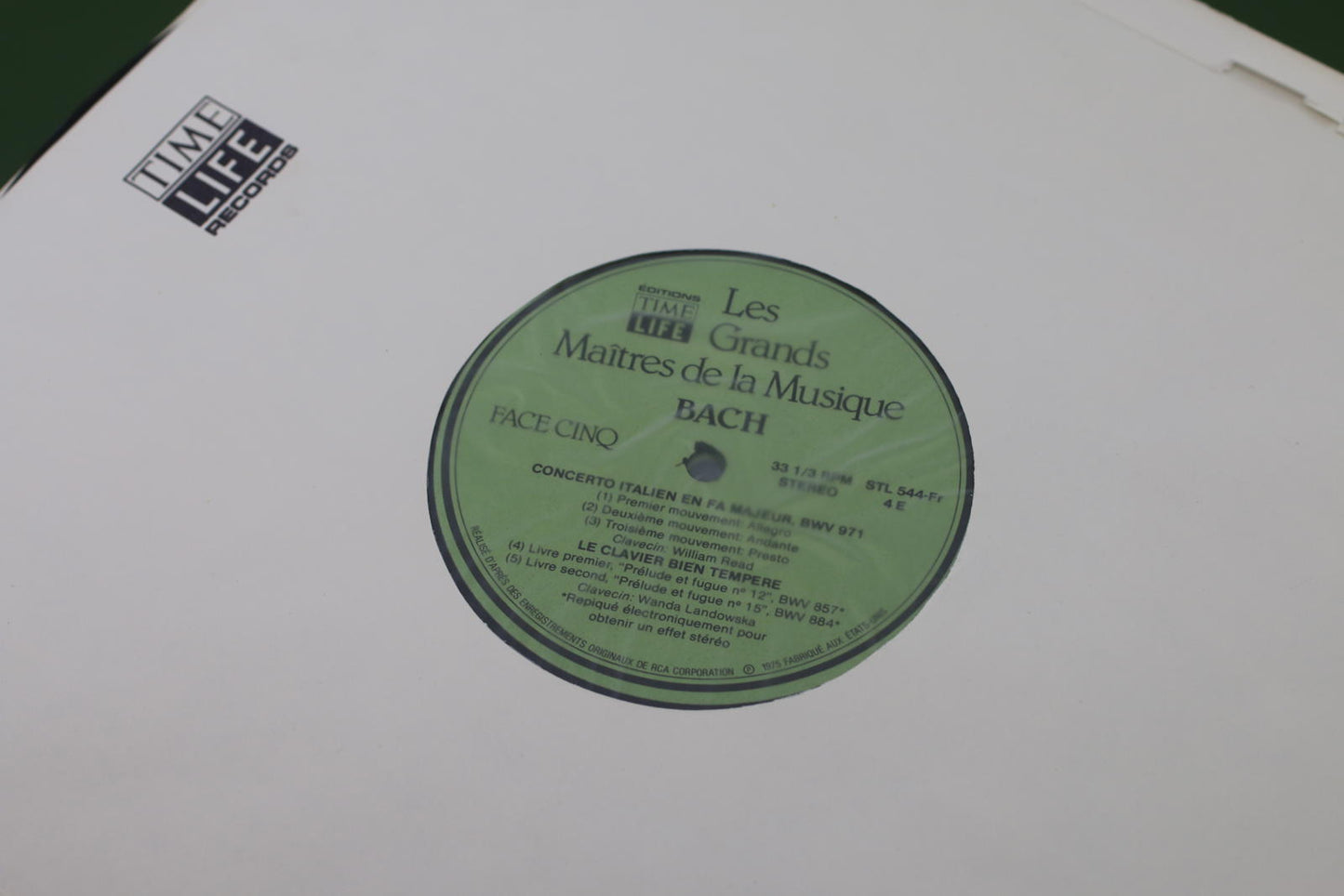 Les Grands Maîtres de la Musique: Johann Sebastian Bach Vinyl Record