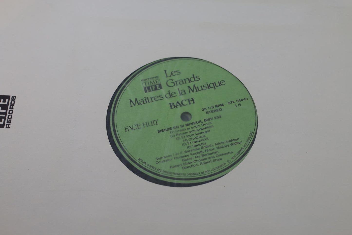 Les Grands Maîtres de la Musique: Johann Sebastian Bach Vinyl Record