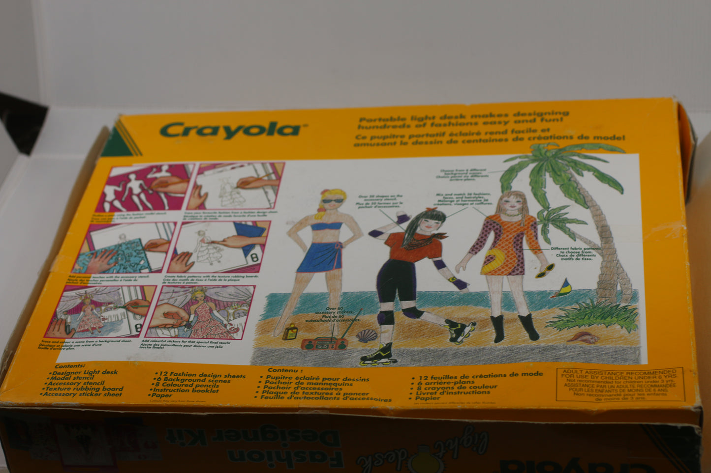 CRAYOLA FASHION DESIGNER KIT 1990's TRACING PAPER STENCILS In Box