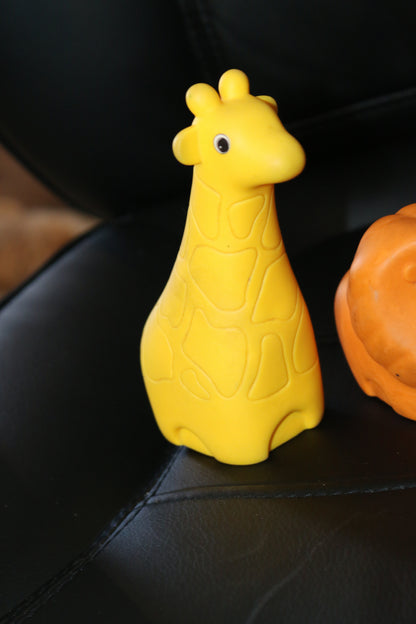 Vintage Yellow Orange Giraffe Lion Camel play-school toys rubber Baby