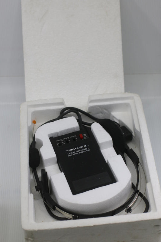 Vintage Realistic Voice Actuated FM Transceiver – Headset Radio Untested In Foam