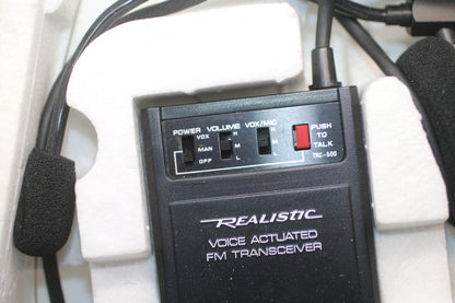 Vintage Realistic Voice Actuated FM Transceiver – Headset Radio Untested In Foam