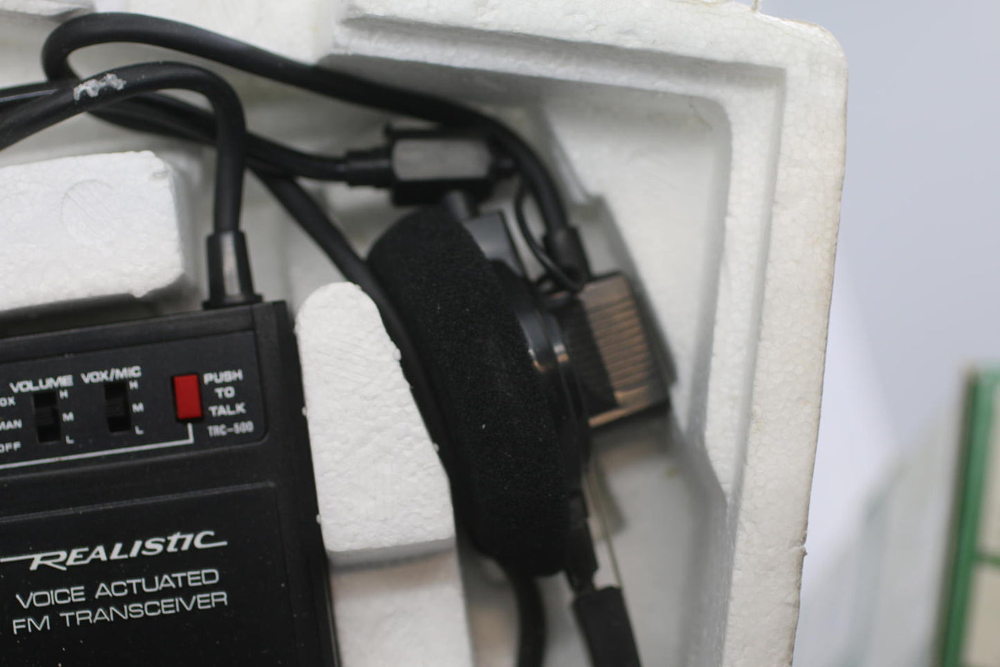 Vintage Realistic Voice Actuated FM Transceiver – Headset Radio Untested In Foam