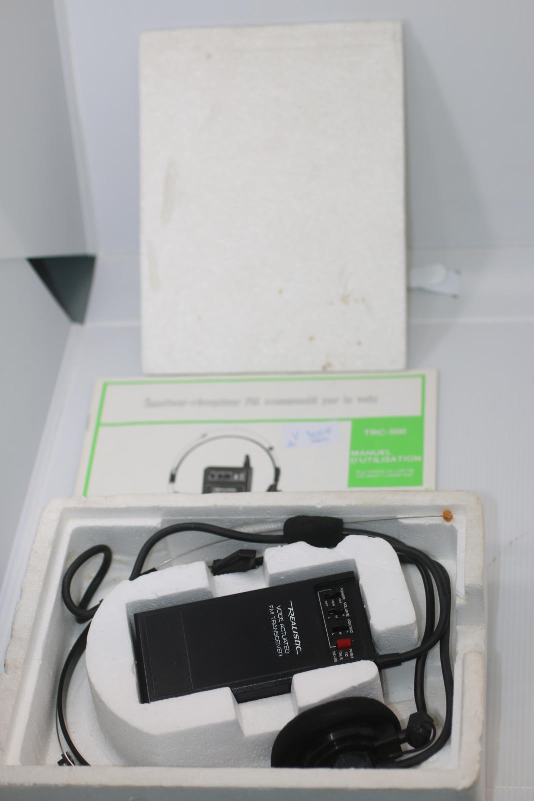 Vintage Realistic TRC-500 Voice Actuated FM Transceiver w/ Headset & Manual