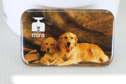 Mira Decorative Tin Box with Golden Retriever Dogs Design