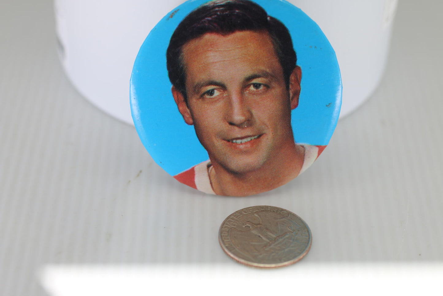 VINTAGE RARE NHL Button PINBACK PIN Jean Beliveau (Montreal Canadiens)