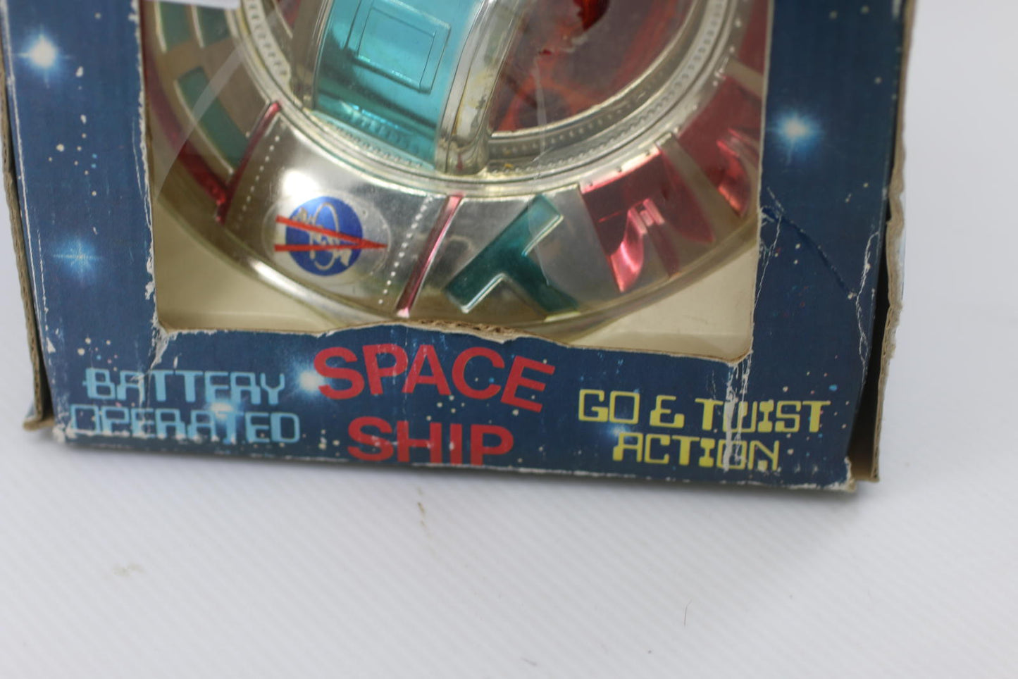 Vintage Space Ship Go&Twist Action Battery Operated Blinking Light Toy Hong Kong