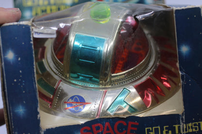 Vintage Space Ship Go&Twist Action Battery Operated Blinking Light Toy Hong Kong