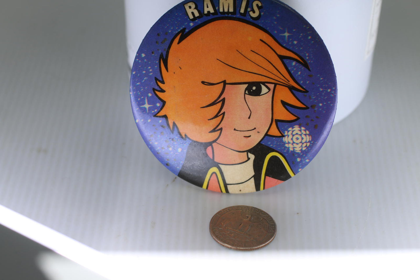 Vintage 1978 Captain Future Button Pin Anime Capitaine Flam Badge Retro Japan #6