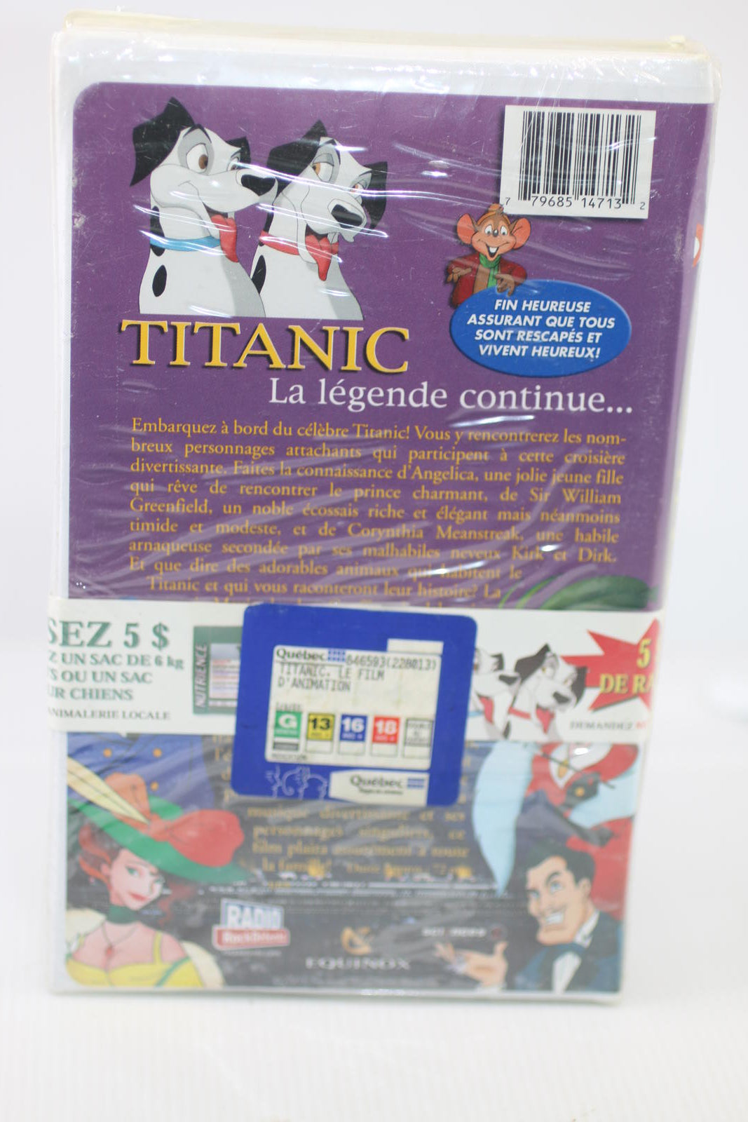Titanic: The Animated Movie (French VHS) Sealed Quebec Promo Stickers – Equinox