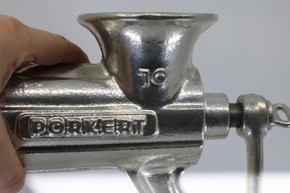 Vintage DORKERT #10 Meat Grinder Czechoslovakia Hand Crank Table Clamp