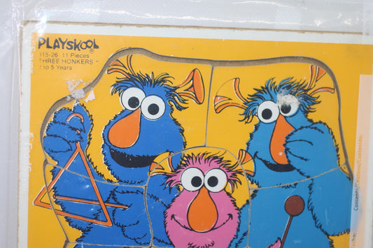 VINTAGE PLAYSKOOL SESAME Street Honkers Muppets Monster Wooden Tray puzzle toys
