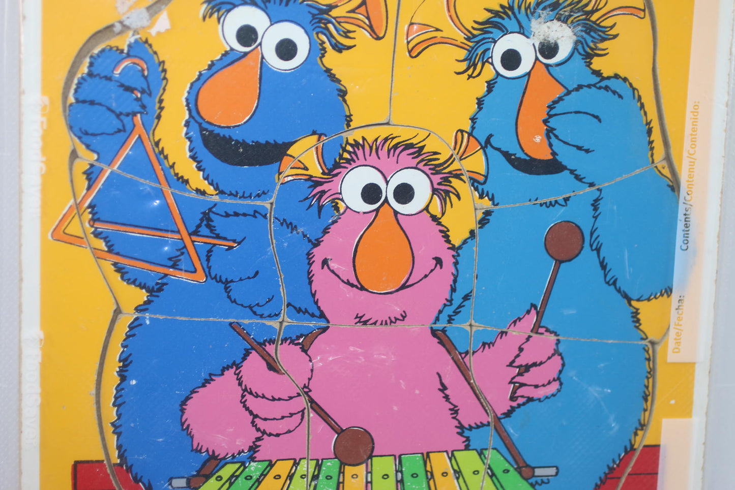 VINTAGE PLAYSKOOL SESAME Street Honkers Muppets Monster Wooden Tray puzzle toys
