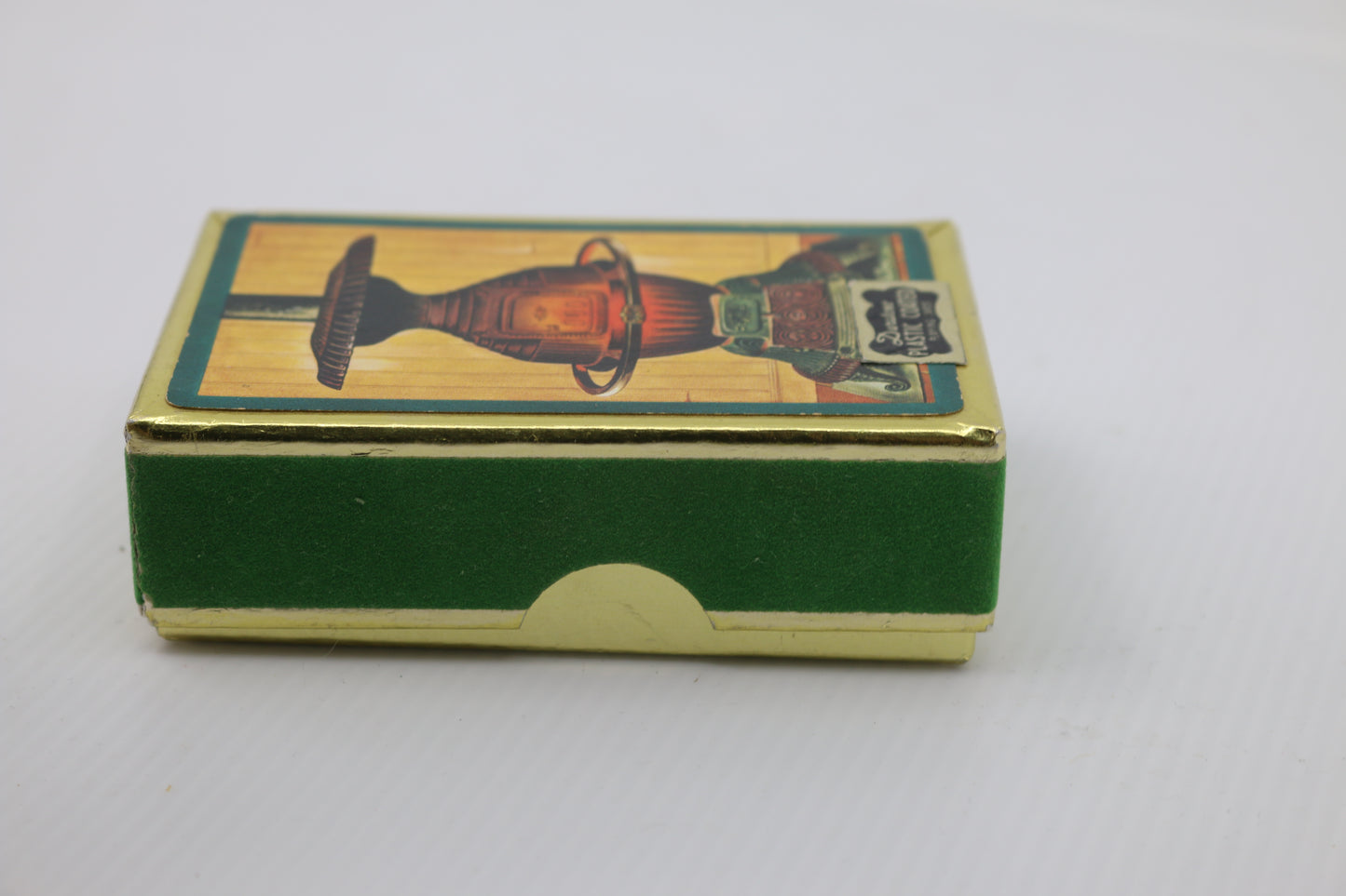 Duratone Plastic Coated Playing Cards Felt box, Poker 1960's Vintage, Collector