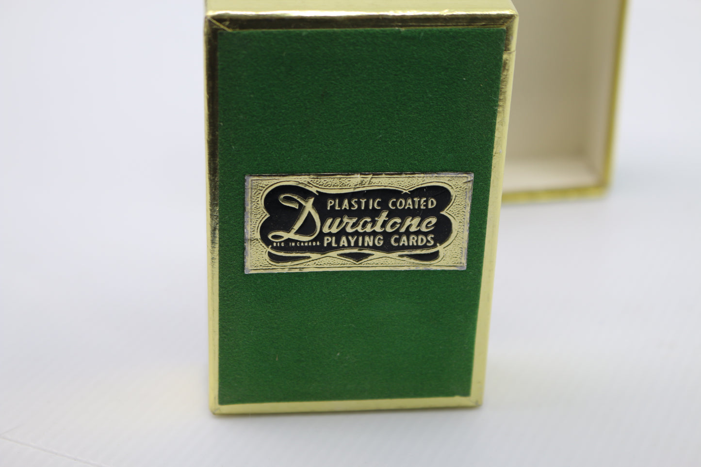 Duratone Plastic Coated Playing Cards Felt box, Poker 1960's Vintage, Collector