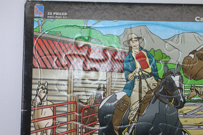 Pyramid 25 Piece Inlaid Puzzle - Cowboy Horse Scene