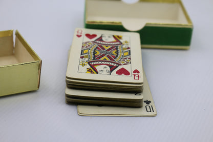 Duratone Plastic Coated Playing Cards Felt box, Poker 1960's Vintage, Collector