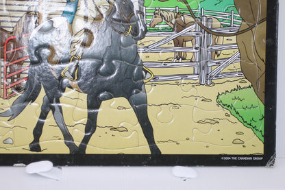 Pyramid 25 Piece Inlaid Puzzle - Cowboy Horse Scene