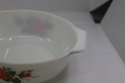 Vintage 1960s JAJ Pyrex England Cottage Rose Casserole Dishes w/ Lids – Set of 2