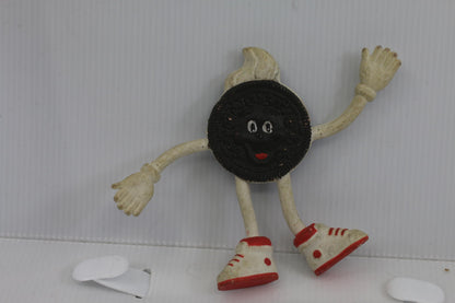 Vintage Oreo Cookie Character Figurine with Red Sneakers Bendable toy
