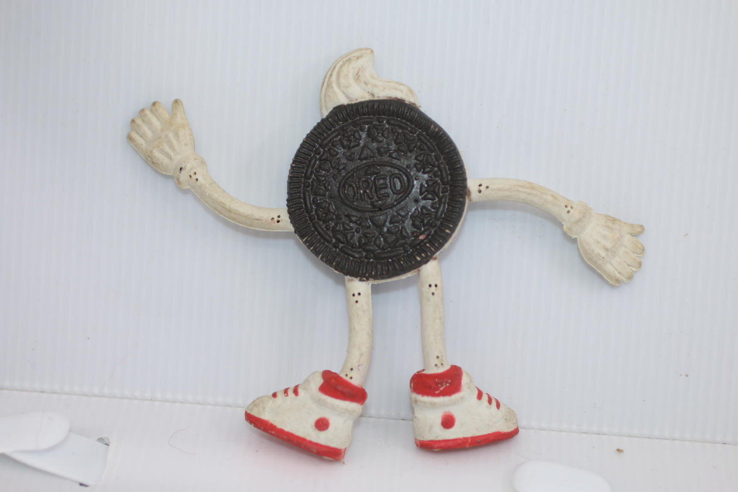 Vintage Oreo Cookie Character Figurine with Red Sneakers Bendable toy