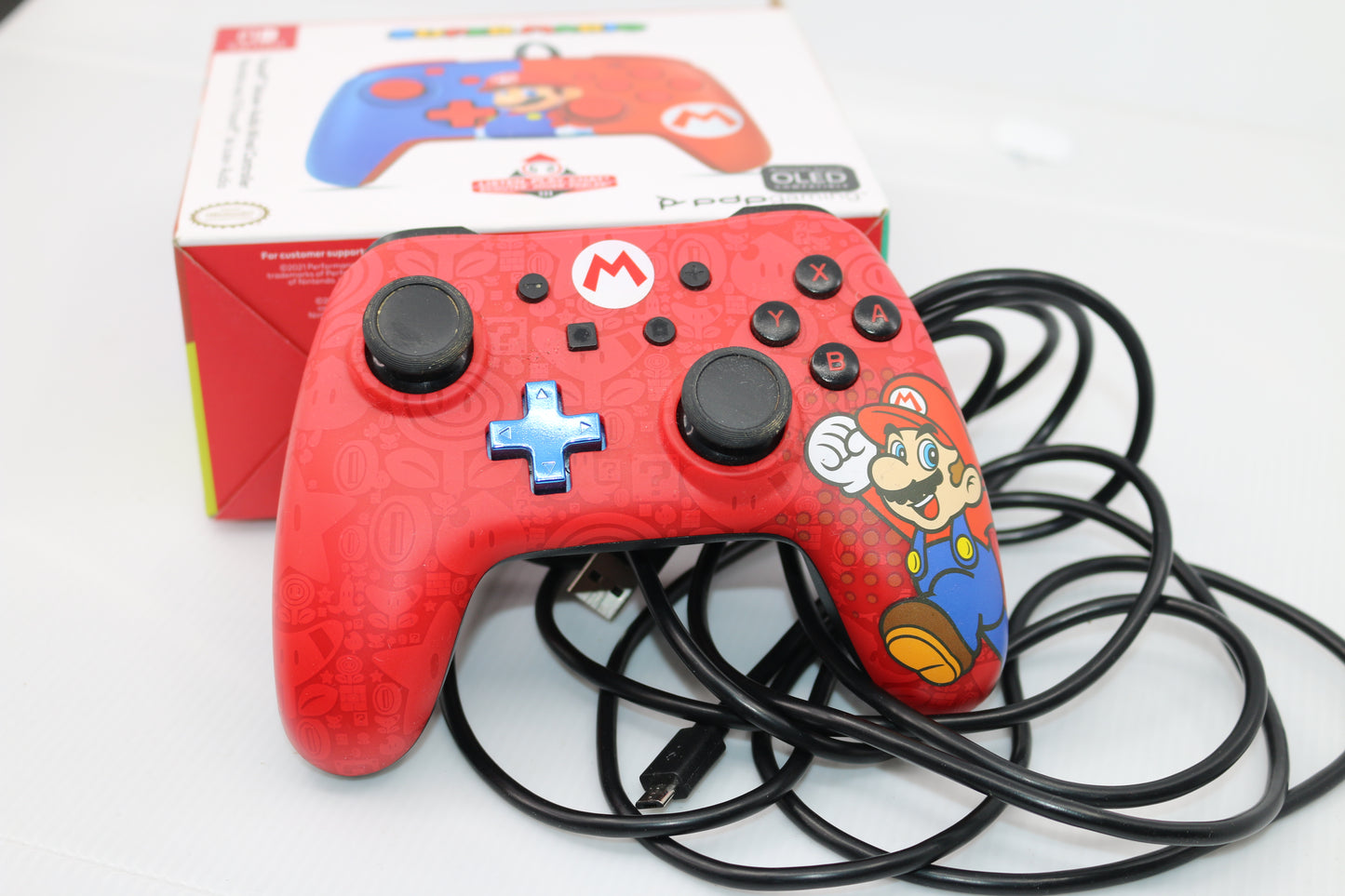 PowerA Red Super Mario Enhanced Wired Controller For Nintendo Switch, Mario