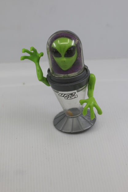 Vintage 1998 De Jongh UFO GUM Alien Bubble Gum 5” Candy Container GREEN ALIEN