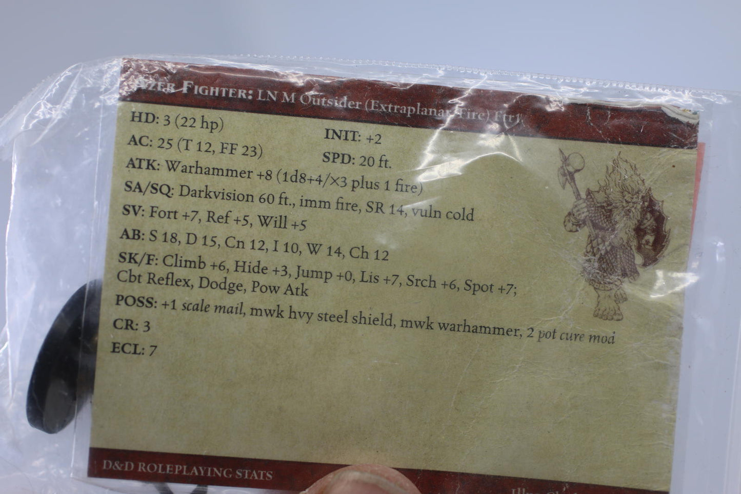 =Dungeons and Dragons WAR OF THE DRAGON QUEEN Azer Fighter with card=