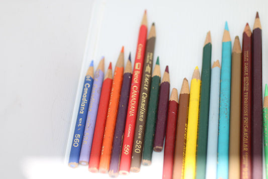 Large Lot Vintage Colored Pencils Prismacolor Crayola Staedtler Canadiana