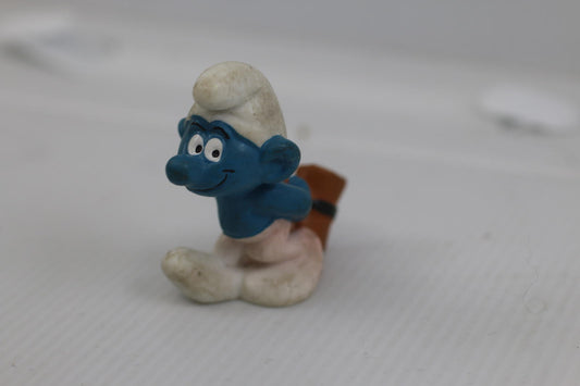 The Smurfs Smurf with hammer Wooden Schleich Vintage 1995 Peyo 2"