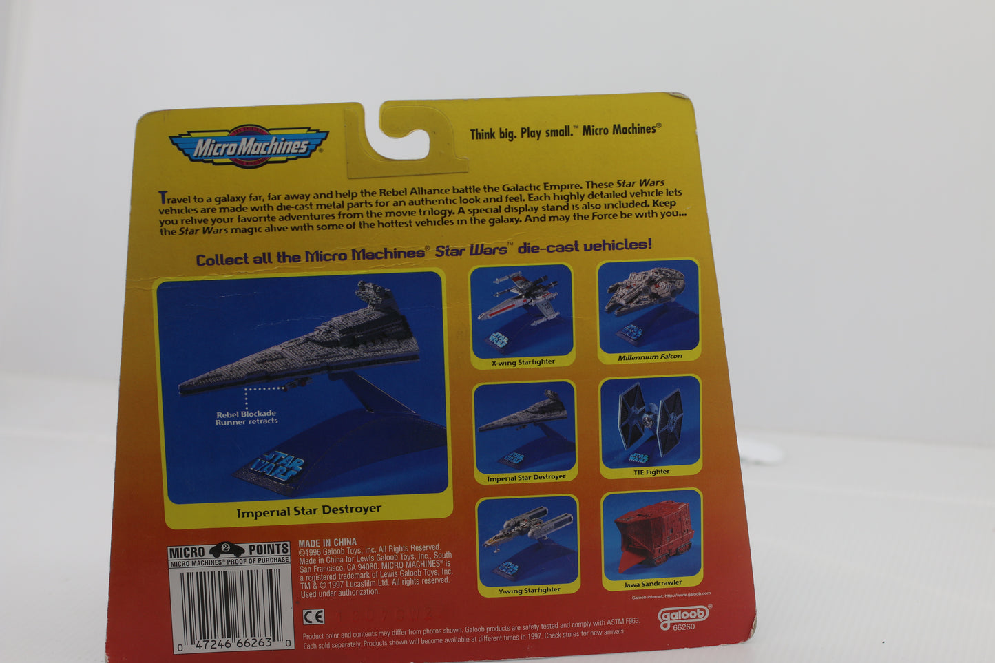 66260 Micro Machines Star Wars Imperial Star Destroyer Die-Cast Galoob 1996 new