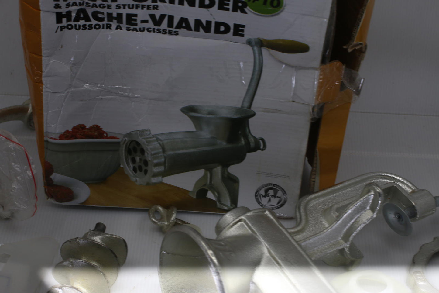 Weston #10 Manual Meat Grinder Sausage Stuffer Complete w Box & Plates