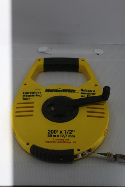 Mastercraft 200ft Fiberglass Measuring Tape Surveyor Reel 60m Open Reel
