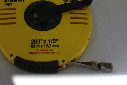 Mastercraft 200ft Fiberglass Measuring Tape Surveyor Reel 60m Open Reel