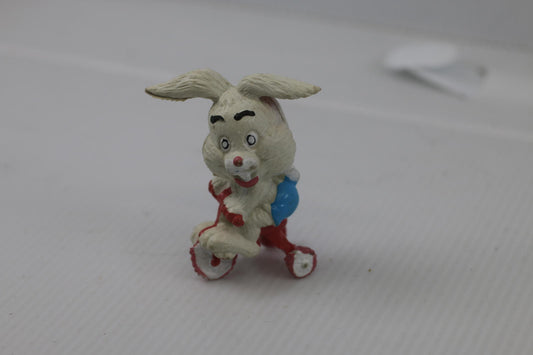 Vintage PVC Bunny Rabbit Riding Tricycle Easter Toy - Hong Kong