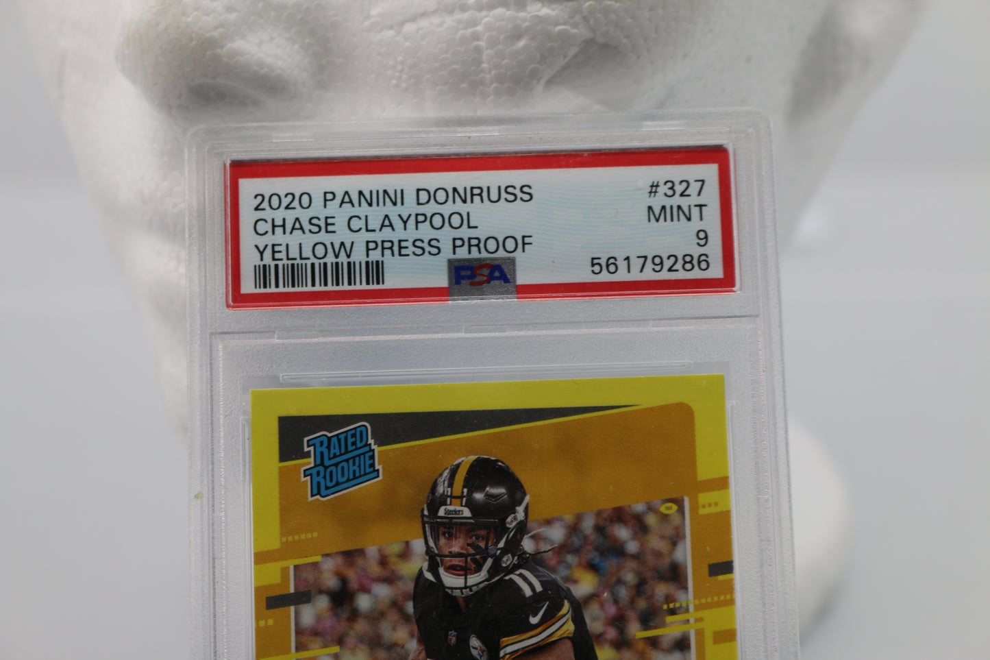 2020 Donruss #327 Chase Claypool RC Press Proof Yellow PSA 9 Mint Dolphins