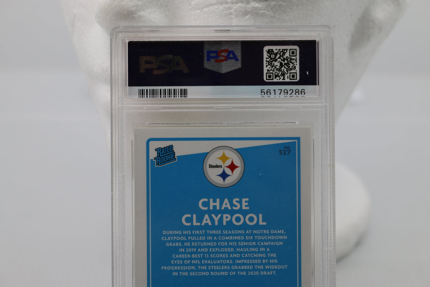 2020 Donruss #327 Chase Claypool RC Press Proof Yellow PSA 9 Mint Dolphins