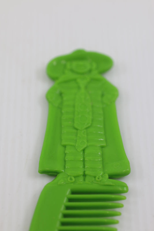 VTG 1981 McDonald’s HAMBURGLAR Bright Green Detangler Comb, 6” Long