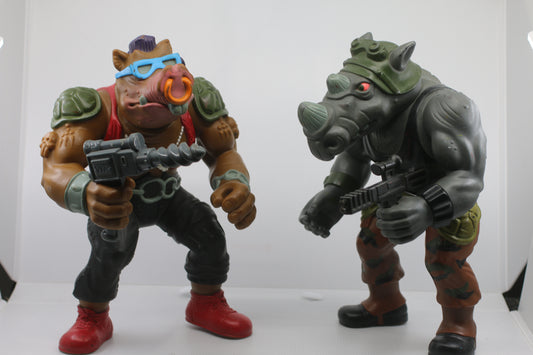 VTG 1990 PLAYMATES TMNT Giant Bebop Rocksteady Teenage Mutant Ninja Turtles 13"