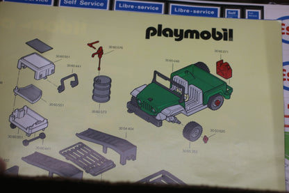 Vintage Geobra 1980s Playmobil Esso Station Set Vehicles Figures New