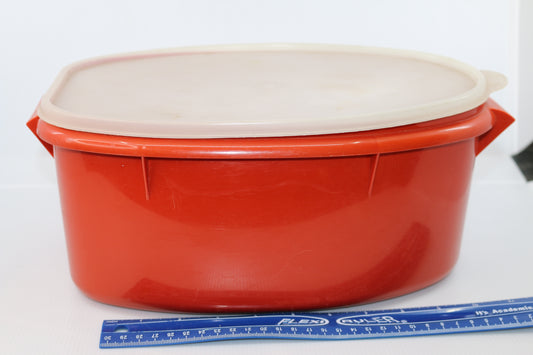 Tupperware Vintage Part # 487-4 Red Roast Ham Turkey Keeper Lid / Tray Complete