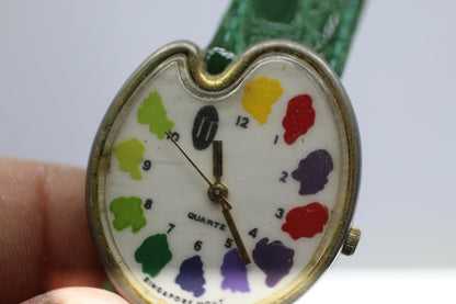 Vintage Artist Palette Quartz Watch Singapore Movt Leather