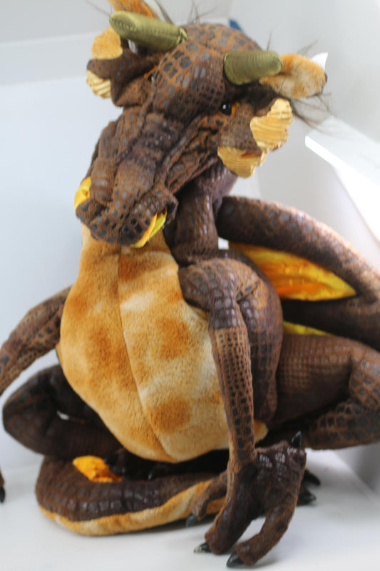 19” Folkmanis Earth Dragon Magical Full Body Puppet Large Brown