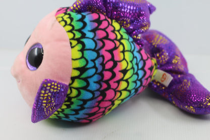 Ty Beanie Boos Flippy the Rainbow Fish 9" Beanbag Plush Colorful Shimmers Shiny
