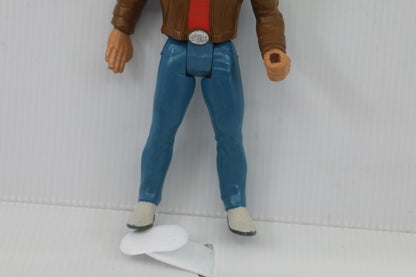 Vintage Male Action Figure with Brown Jacket and Blue Pants