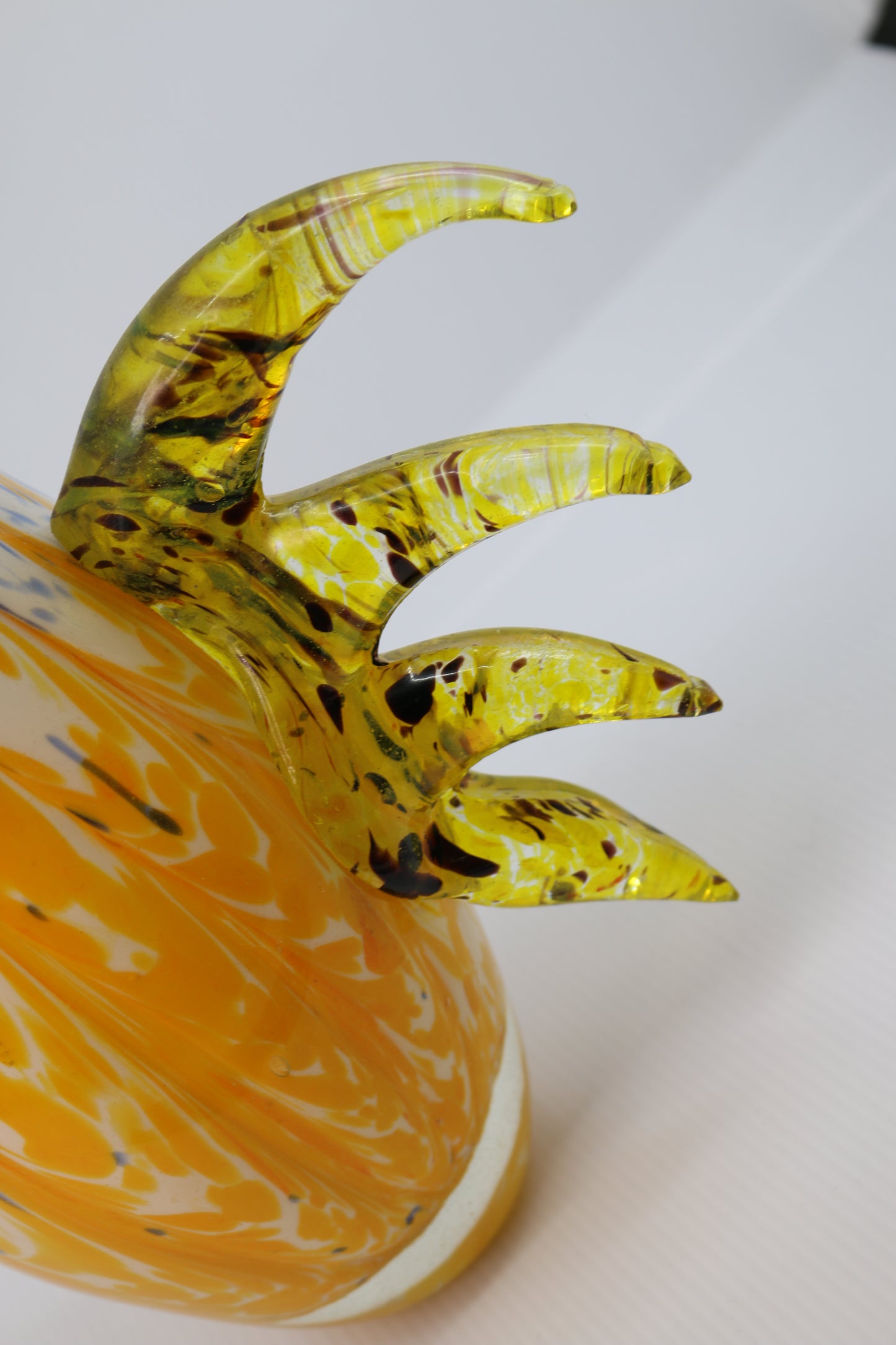 Rooster Murano Style Art Glass Hand-Blown Multi-Color 11" Heavy Chicken Figurine
