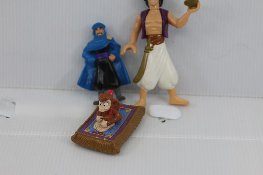 Aladdin Toy Figures Set with Genie, Magic Carpet, and Abu