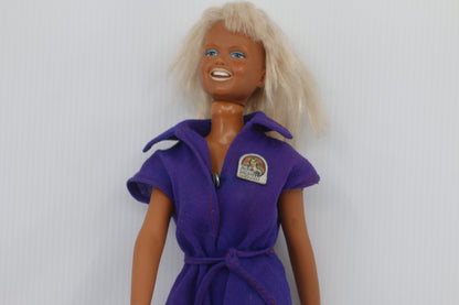 Vintage Bionic Woman Doll Clothes Kenner 1976 Jamie Sommers Jumpsuit Purple
